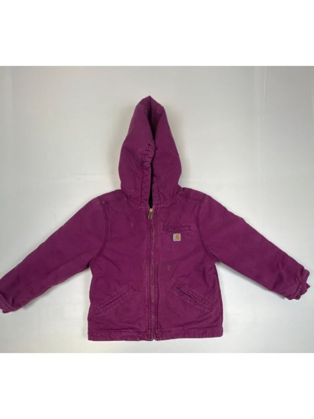 Carhartt Girls XS 6 Purple Plum Sierra Sherpa Lined Hooded Canvas Jacket